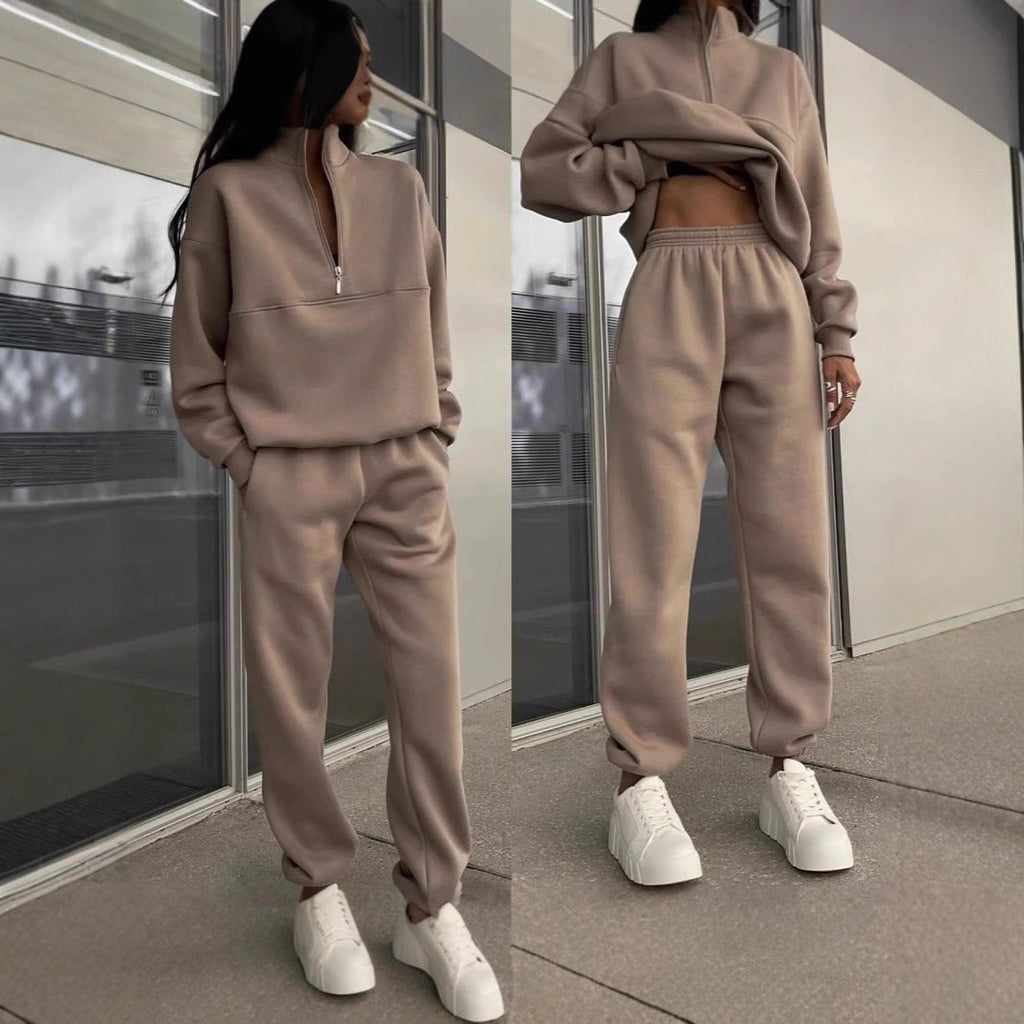 Two-Piece Set Women's Oversized Style with Zip Detail | M&B - 4 - Modern britwear
