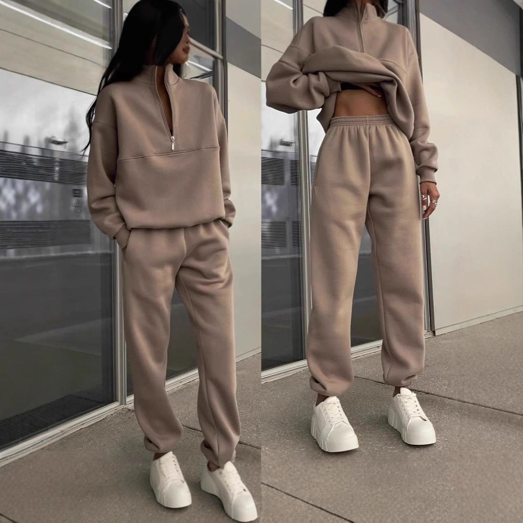 Two-Piece Set Women's Oversized Style with Zip Detail | M&B - 4 - Modern britwear