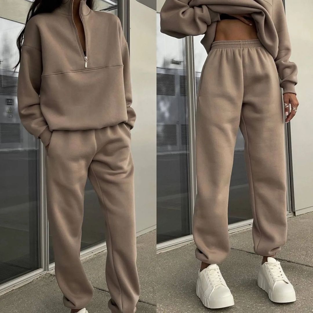 Two-Piece Set Women's Oversized Style with Zip Detail | M&B - 6 - Modern britwear