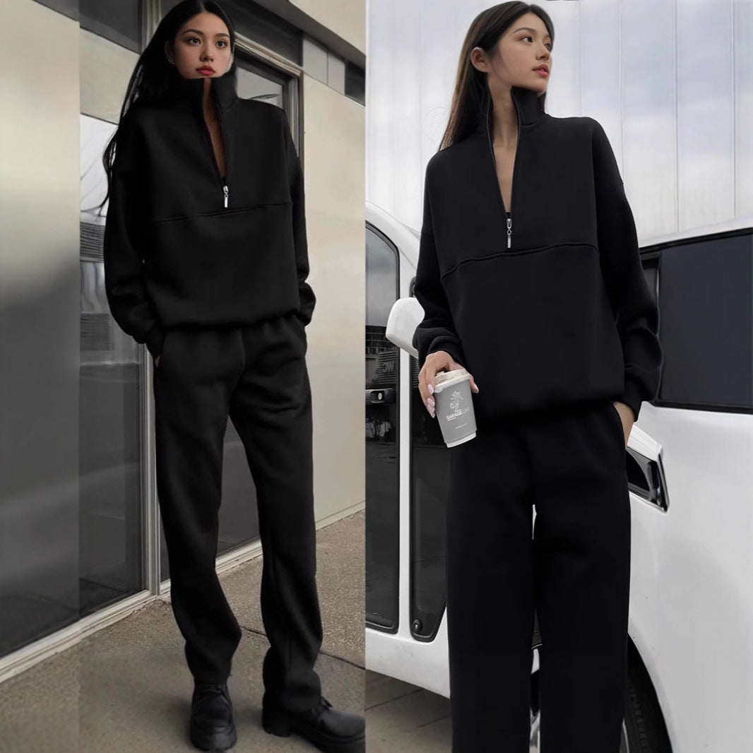 Two-Piece Set Women's Oversized Style with Zip Detail | M&B - 7 - Modern britwear
