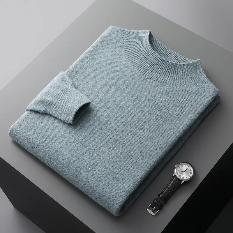 Men's Classic Crew Neck Sweater with Ribbed Detailing | M&B - 1 - Modern britwear