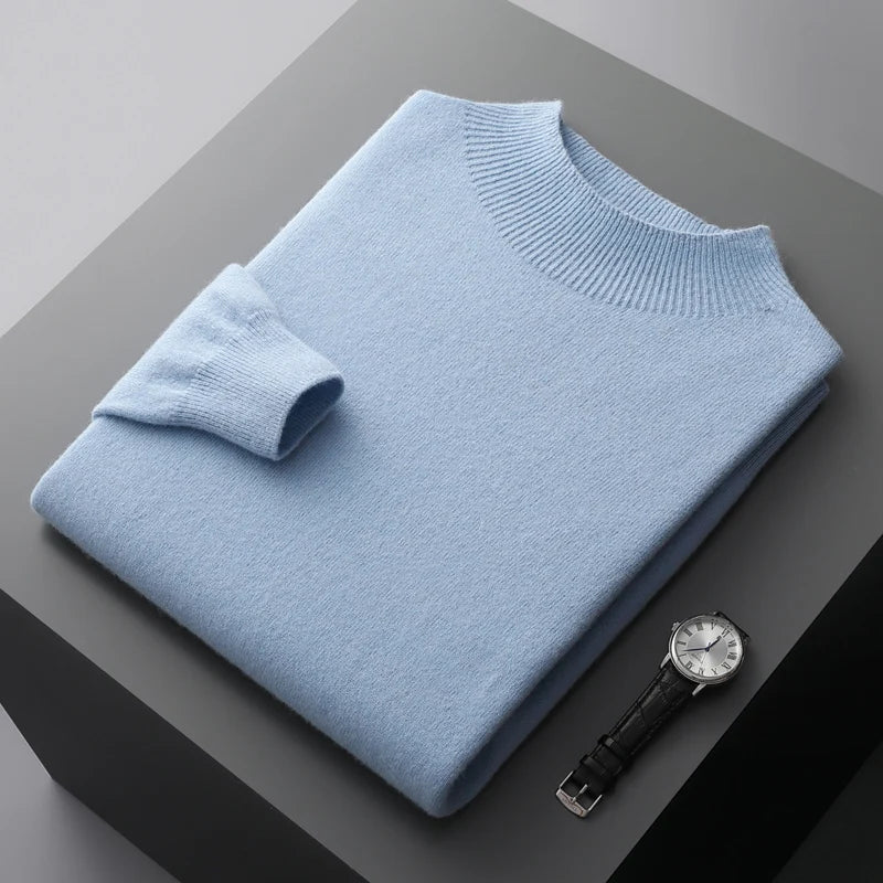 Men's Classic Crew Neck Sweater with Ribbed Detailing | M&B - 7 - Modern britwear
