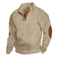 Men's Knit Sweater with Button Front and Contrast Elbow Patches | M&B - 1 - Modern britwear