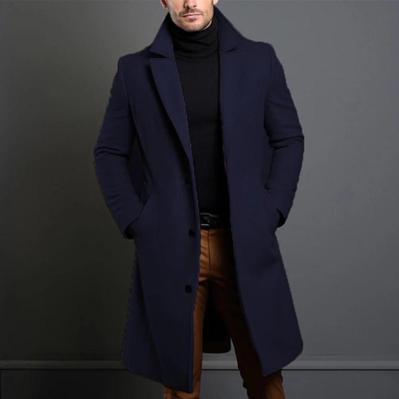 Men's Tailored Overcoat with Classic Silhouette + Stylish Lapel | M&B - 4 - Modern britwear