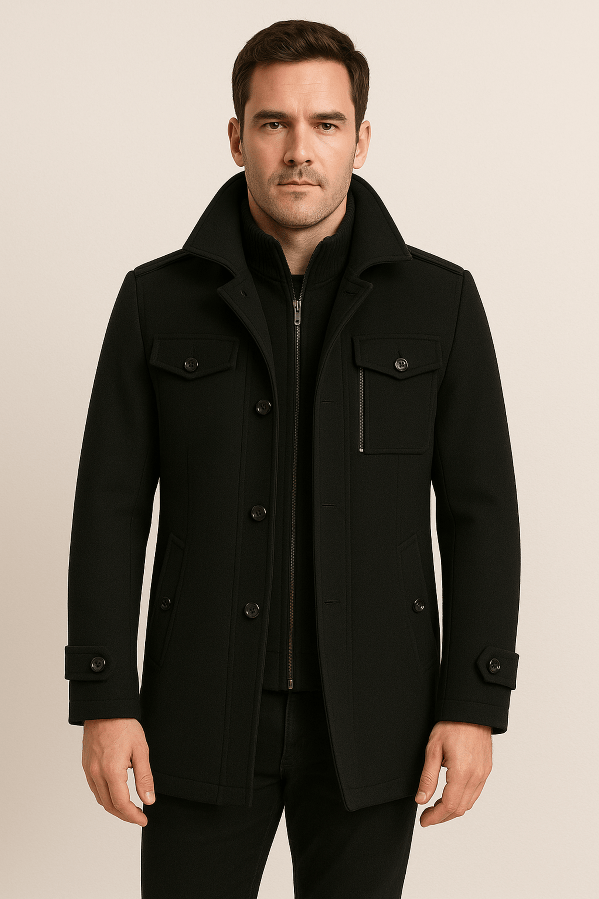 Men's Jacket with Structured Fit and Functional Pockets | M&B - 1 - Modern britwear