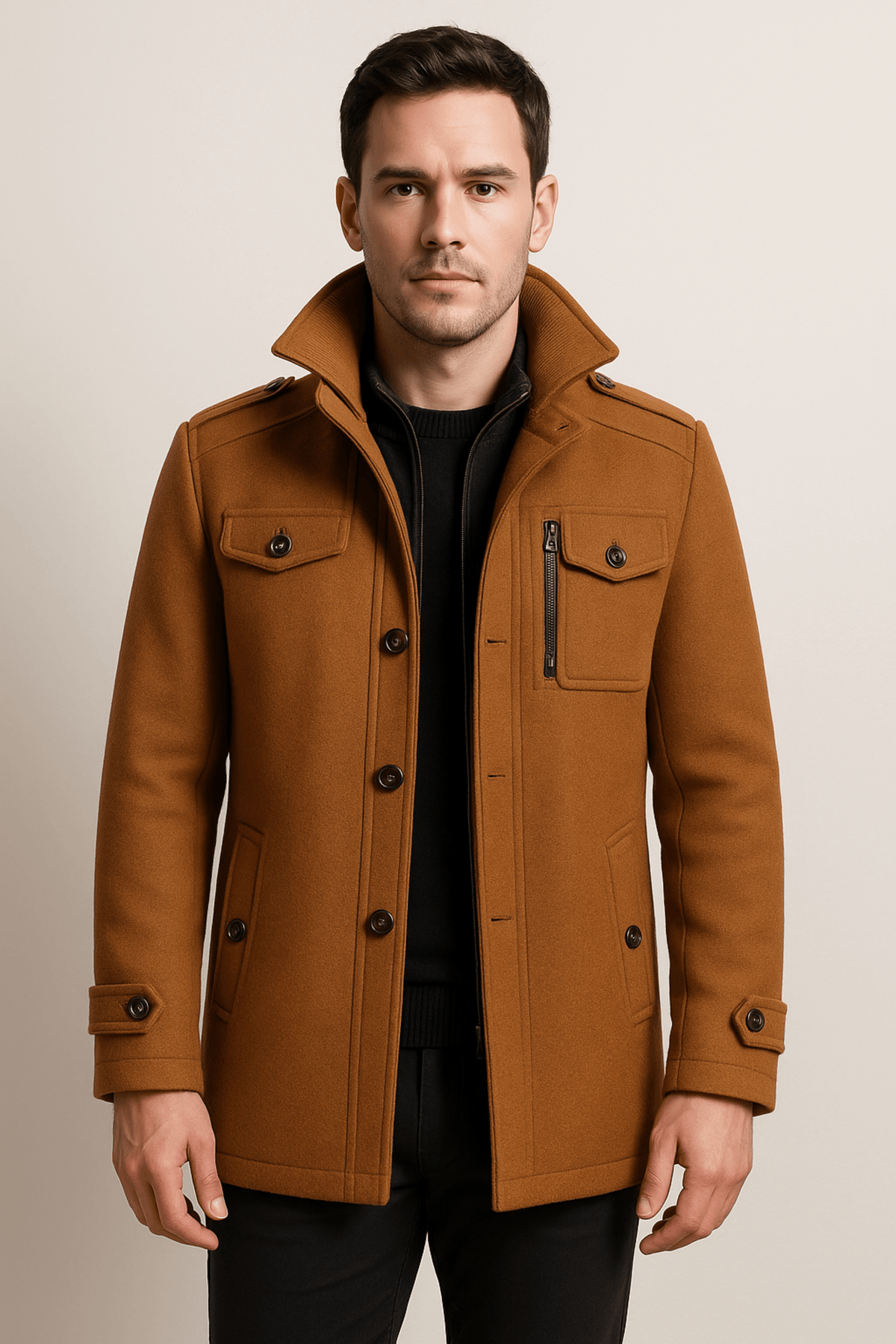 Men's Jacket with Structured Fit and Functional Pockets | M&B - 3 - Modern britwear