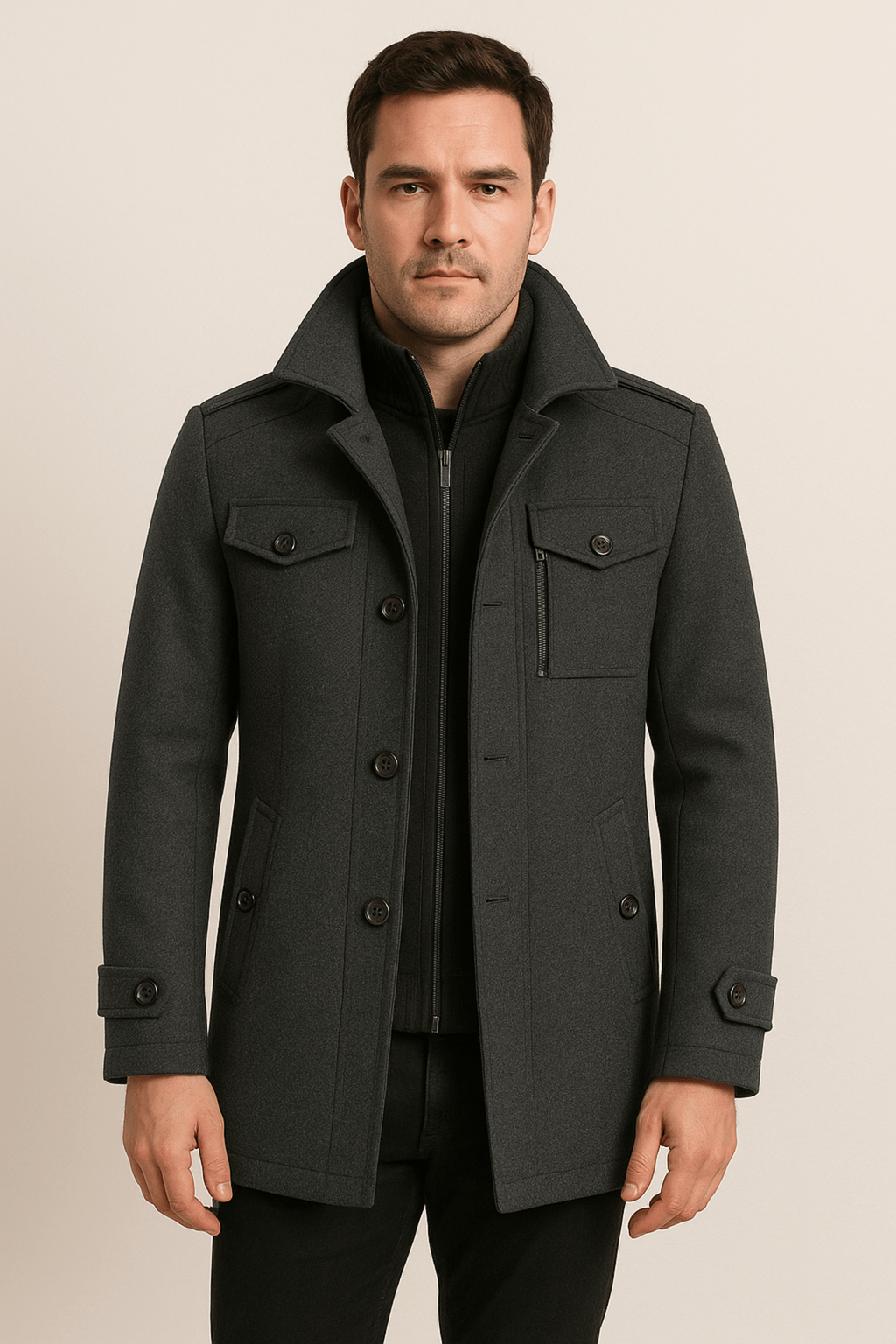 Men's Jacket with Structured Fit and Functional Pockets | M&B - 5 - Modern britwear