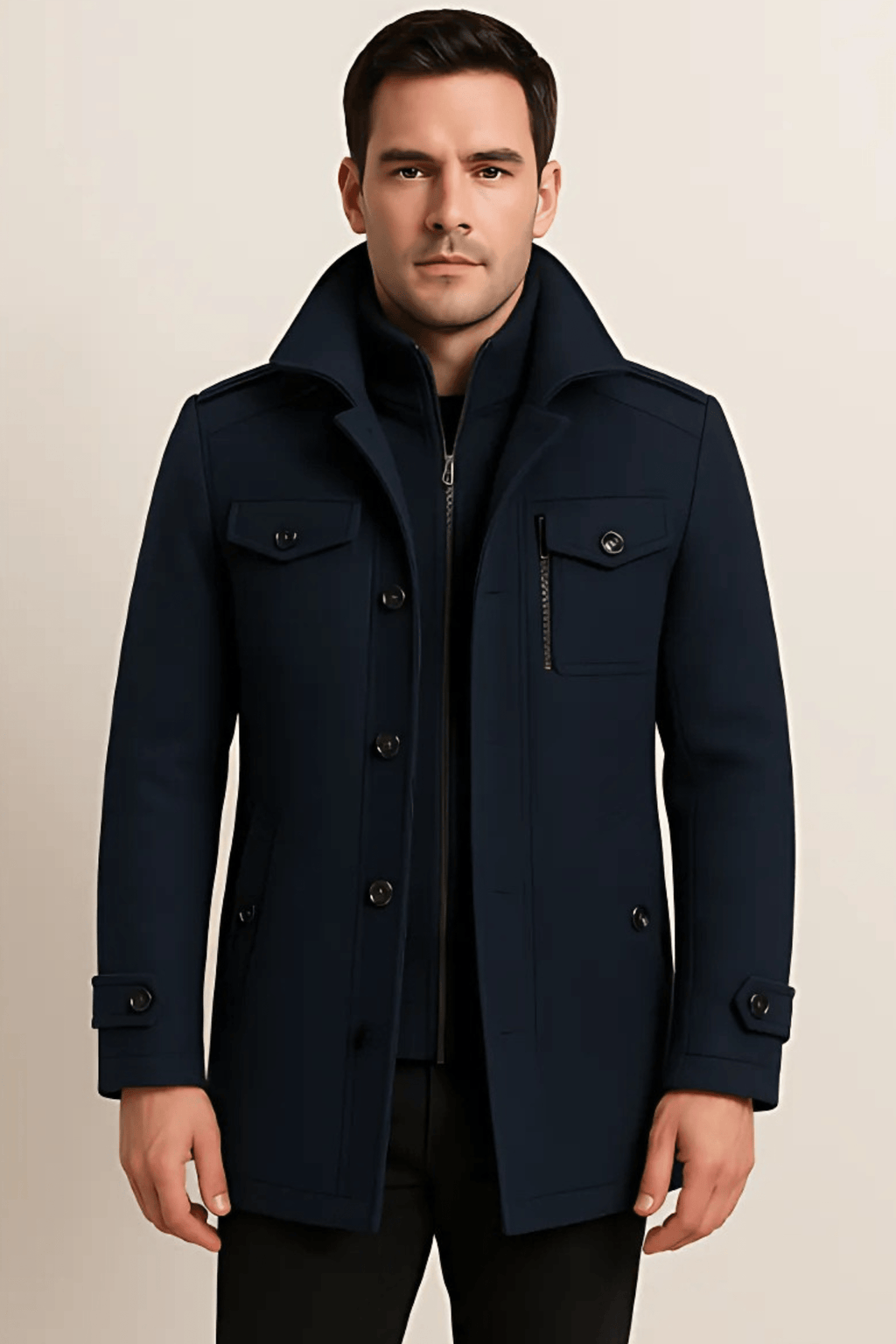 Men's Jacket with Structured Fit and Functional Pockets | M&B - 7 - Modern britwear