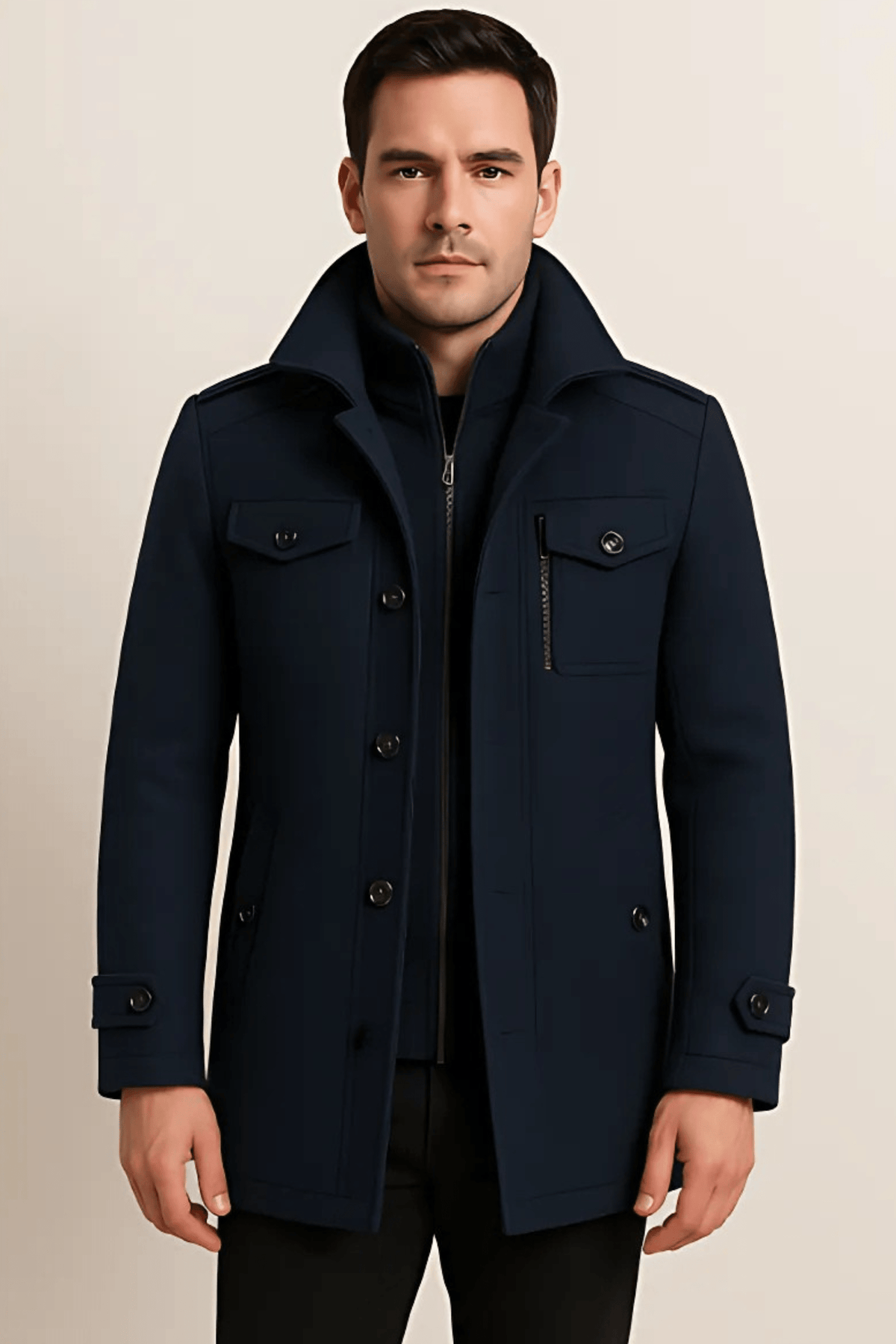 Men's Jacket with Structured Fit and Functional Pockets | M&B - 7 - Modern britwear