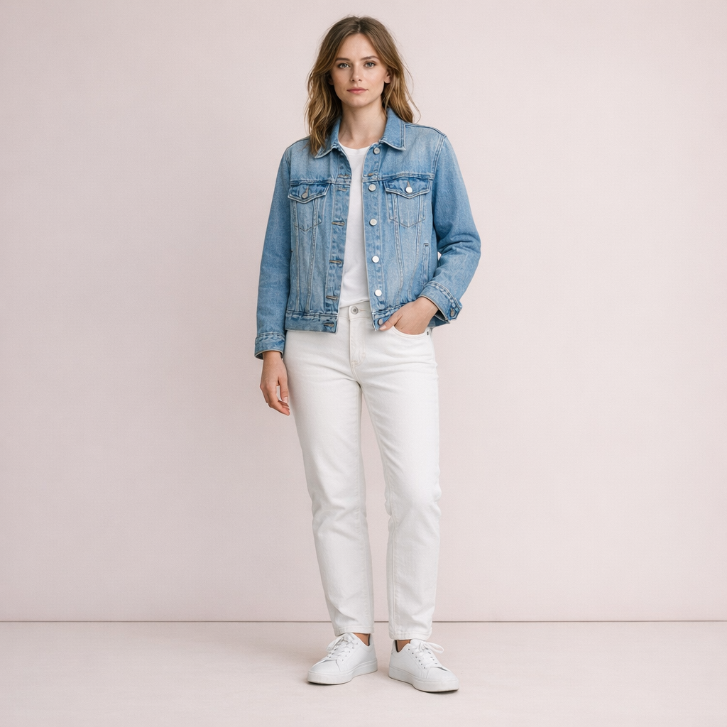 Light Wash Classic Denim Trucker Jacket