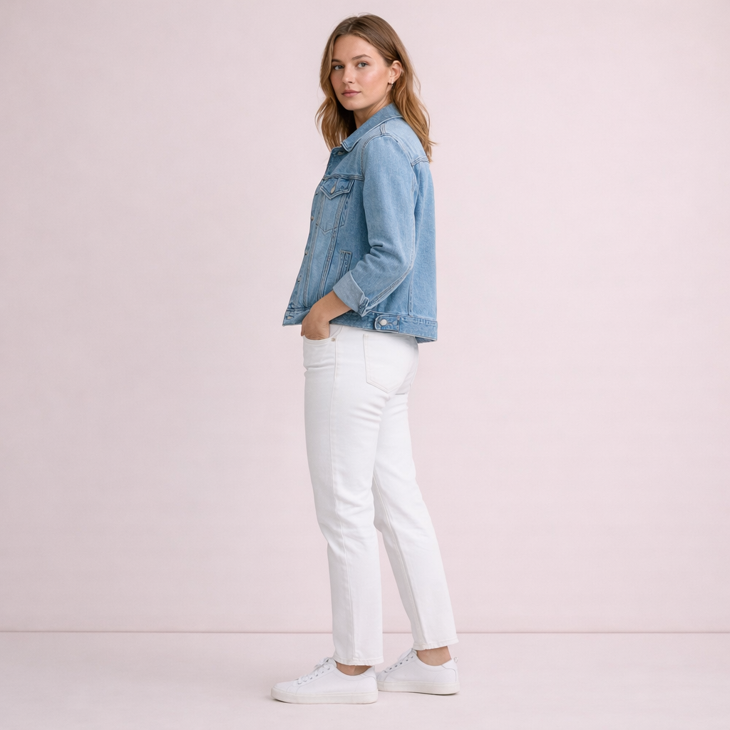 Light Wash Classic Denim Trucker Jacket