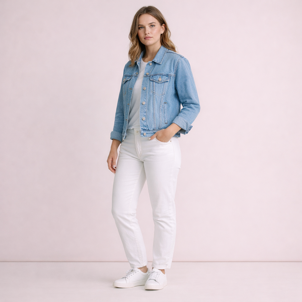 Light Wash Classic Denim Trucker Jacket