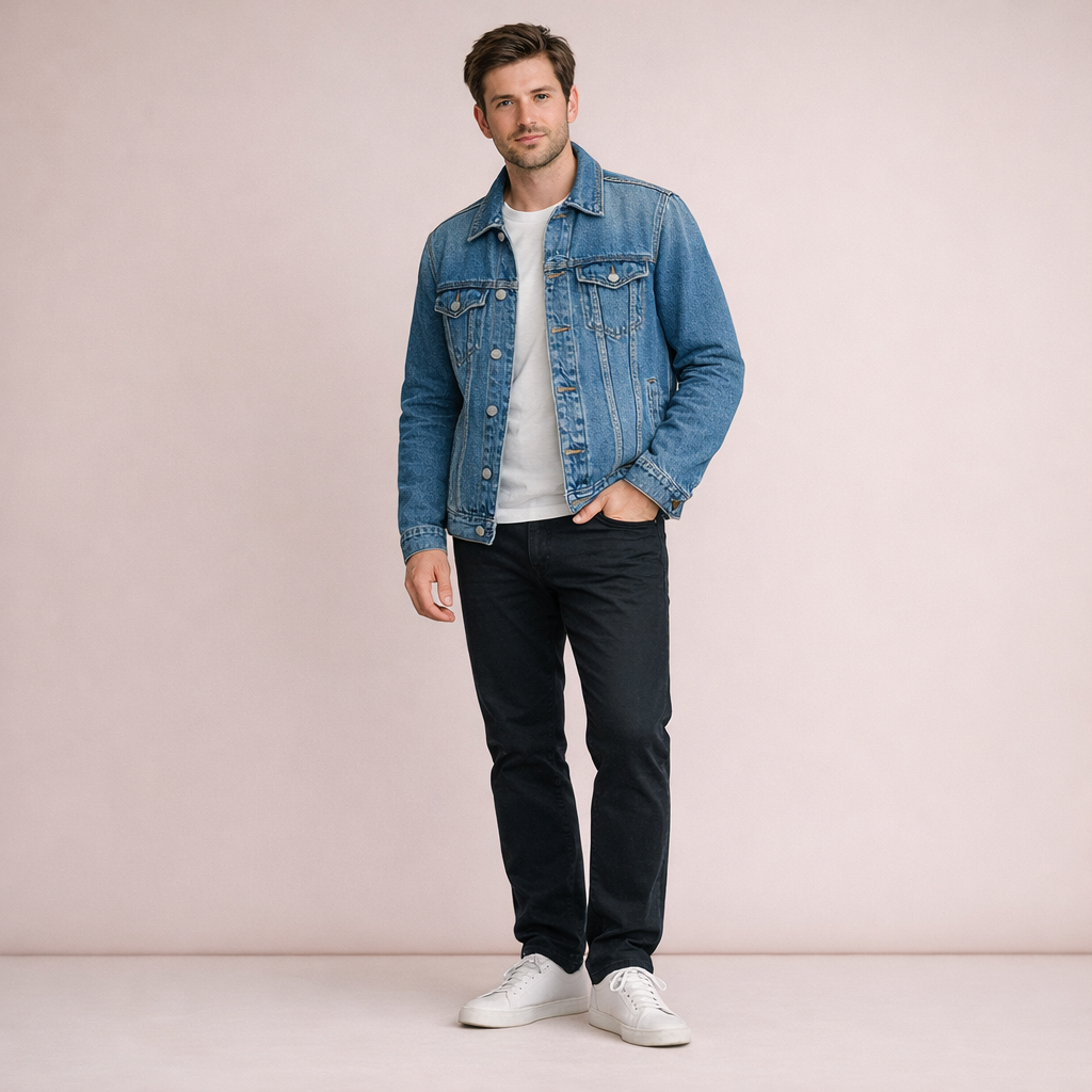 Mid Wash Classic Denim Trucker Jacket