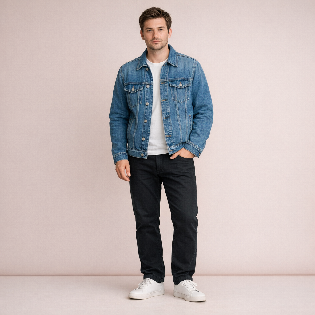 Mid Wash Classic Denim Trucker Jacket