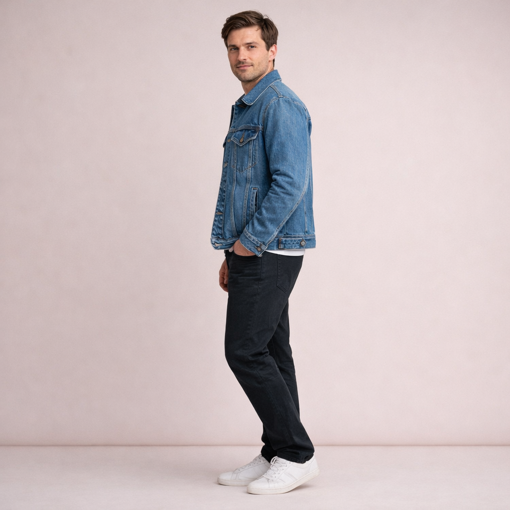 Mid Wash Classic Denim Trucker Jacket