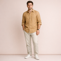 Camel Long Sleeve Linen Shirt