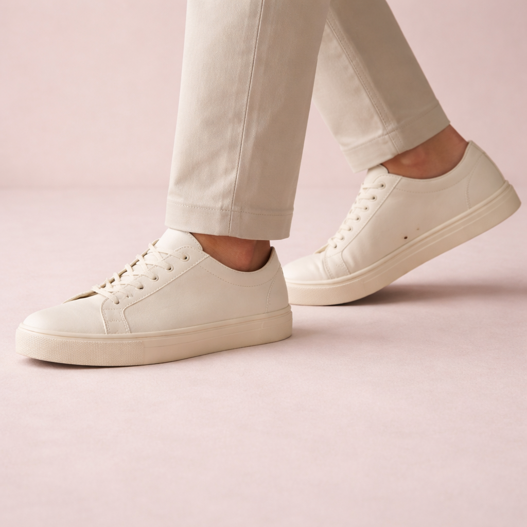 Off-White Minimalist Leather Lace-Up Sneakers