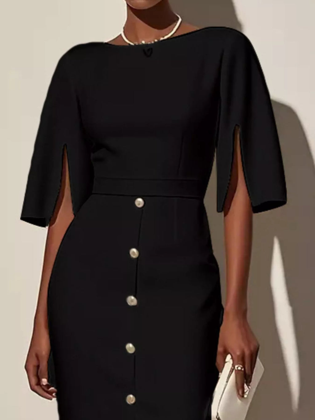 Elvira – Elegantes Kleid mit geschlitzten Ärmeln - Image 3