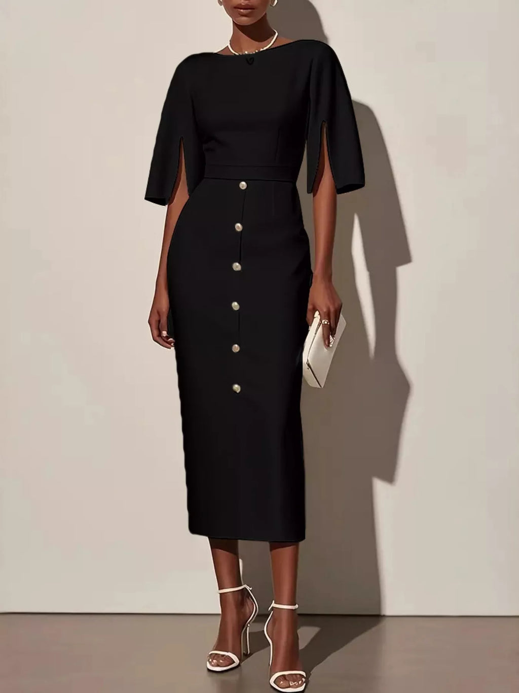 Elvira – Elegantes Kleid mit geschlitzten Ärmeln - Image 1