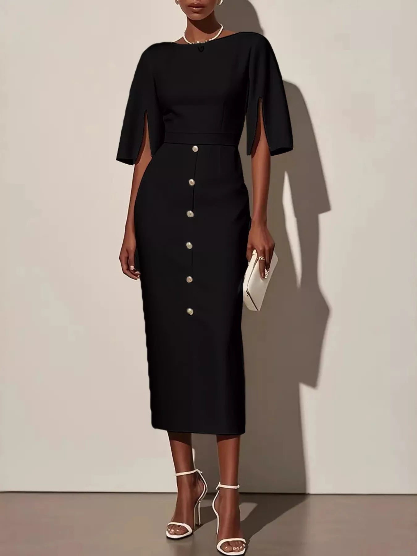 Elvira – Elegantes Kleid mit geschlitzten Ärmeln - Image 7